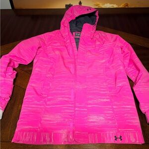 Under Armour Pink Hooded Snowboarding jacket Youth XL Coldgear infrared